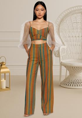 Multicolor Linen Striped Co-Ord Set