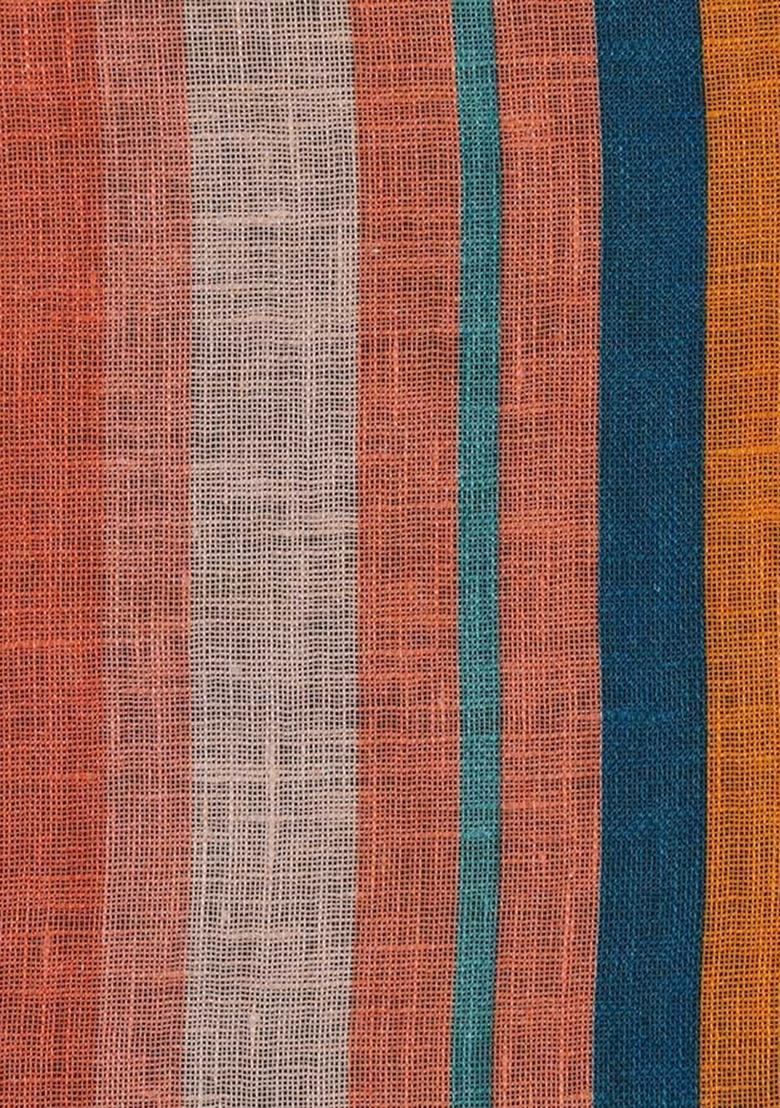 Multicolor Linen Striped Co-Ord Set - Indya