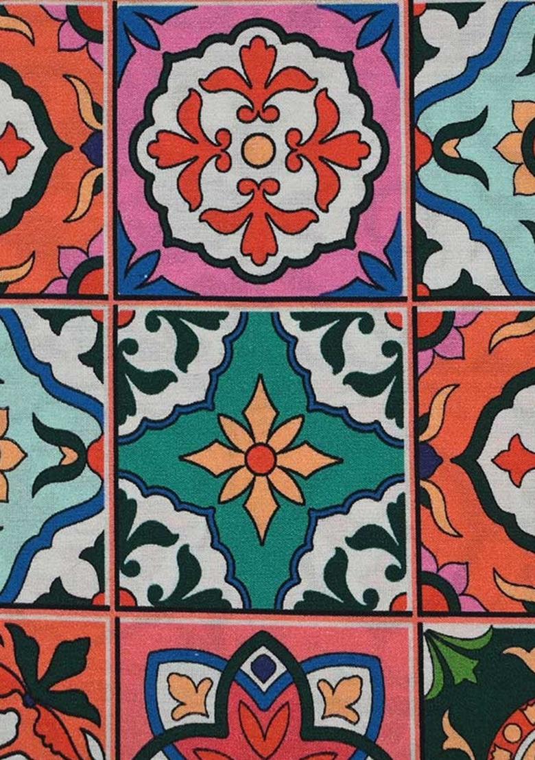 Multicolor Poplin Floral Printed Co-Ord Sheet - Indya