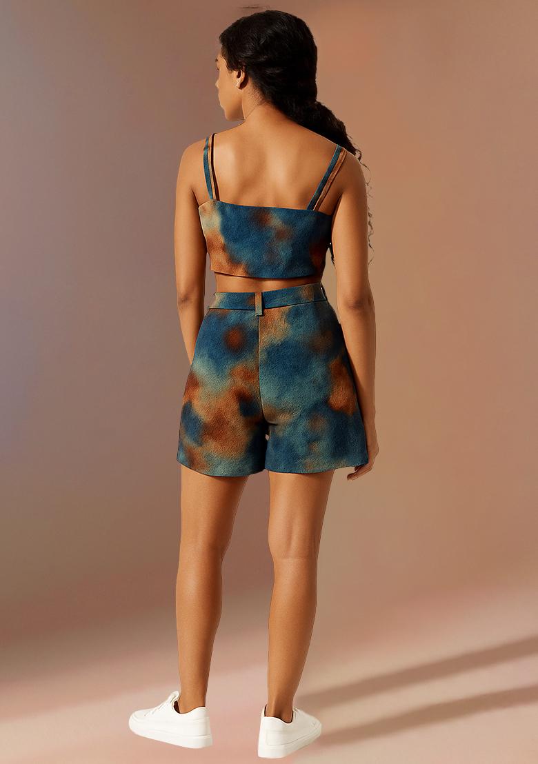 Multicolor Poplin Abstract Printed Co-Ord Set - Indya