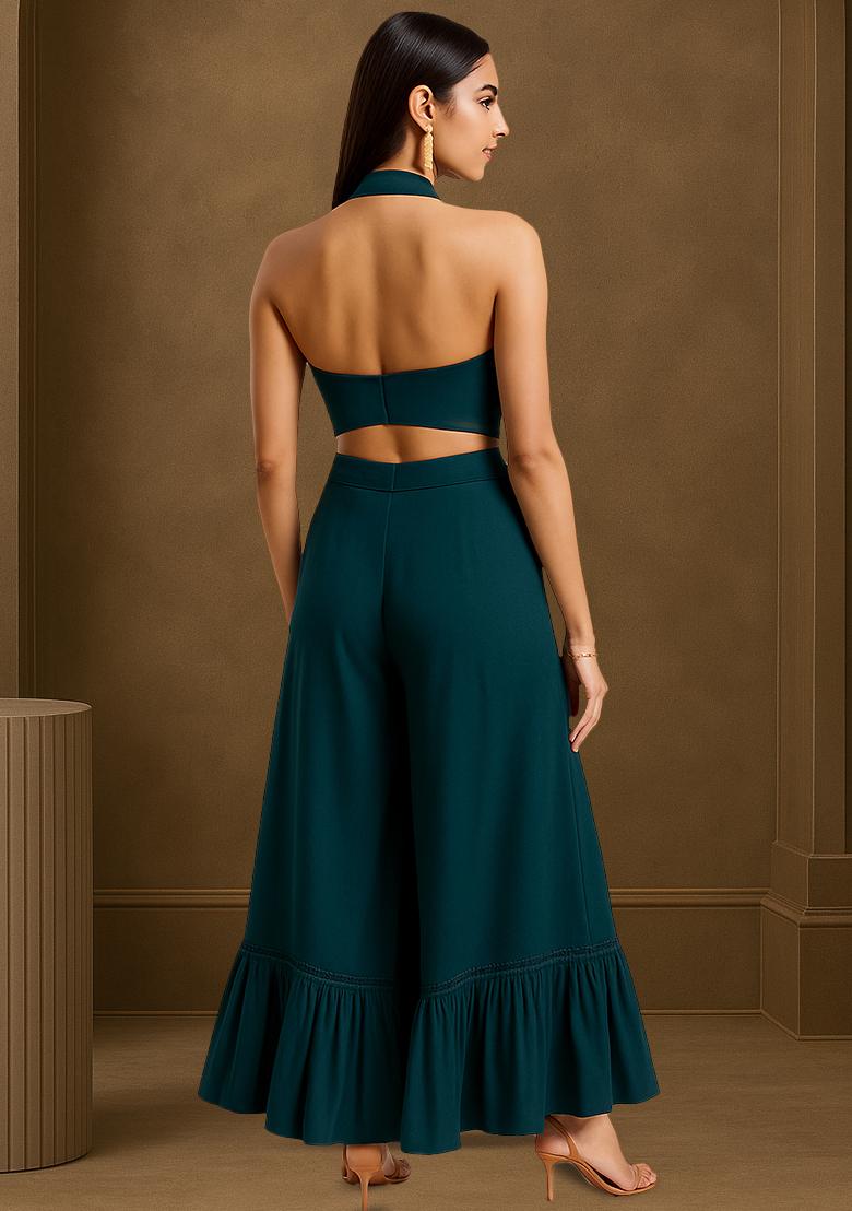 Teal Green Poplin Co-Ord Set - Indya