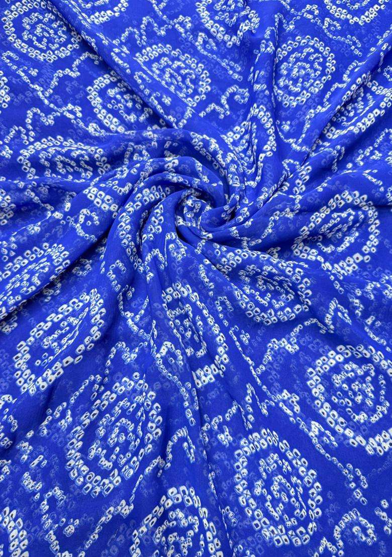 Royal Blue Embroidered Chanderi Kurta Set - Indya