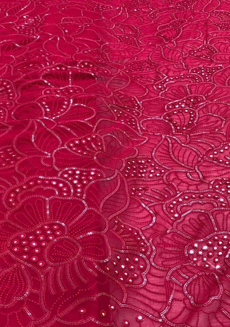 Magenta Mirror Work Viscose Kurta Set - Indya