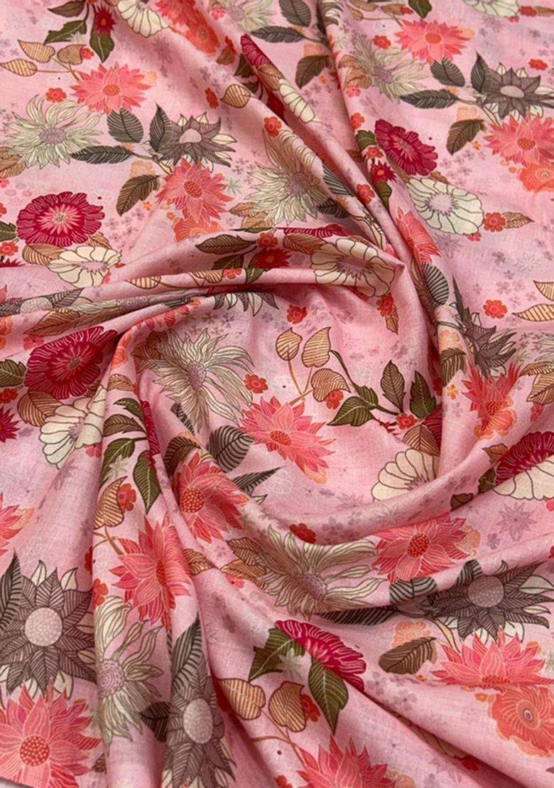 Pink Printed Cotton Kurta Set - Indya