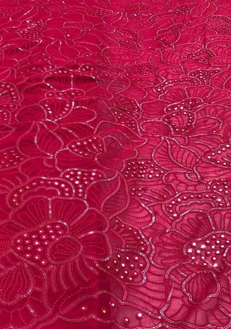 Magenta Mirror Work Viscose Kurta Set - Indya