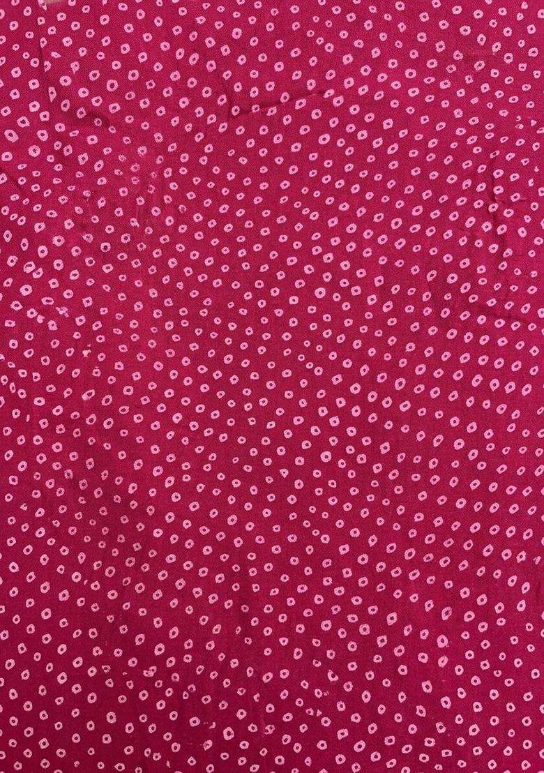 Rani Pink Printed Crepe Kurta Set For Men - Indya