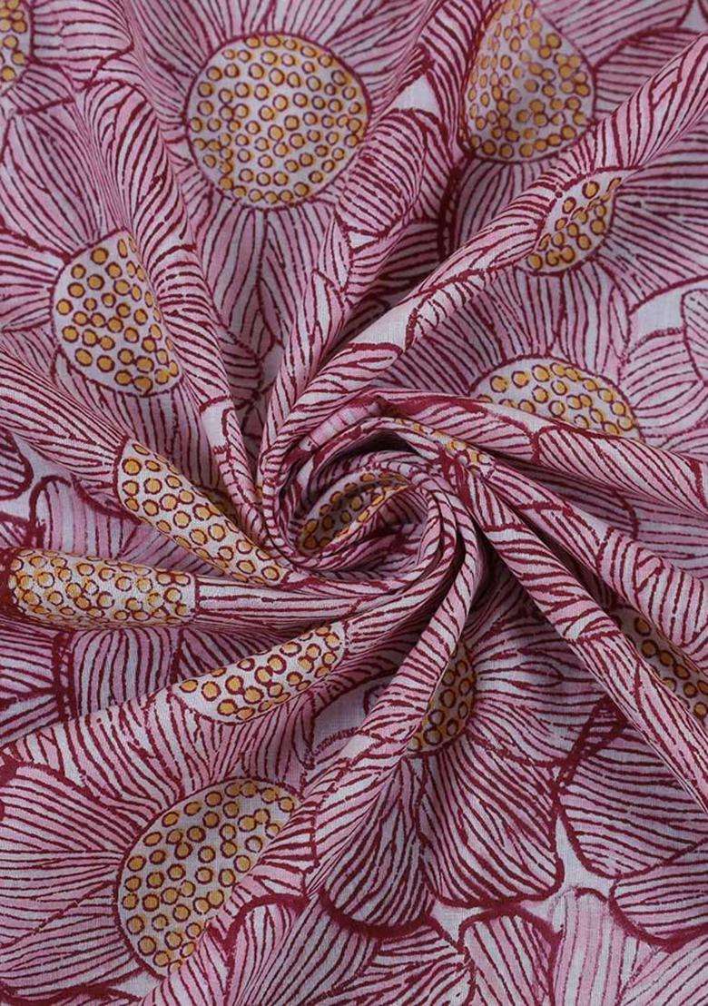 Maroon Printed Cotton Kurta Set For Men - Indya