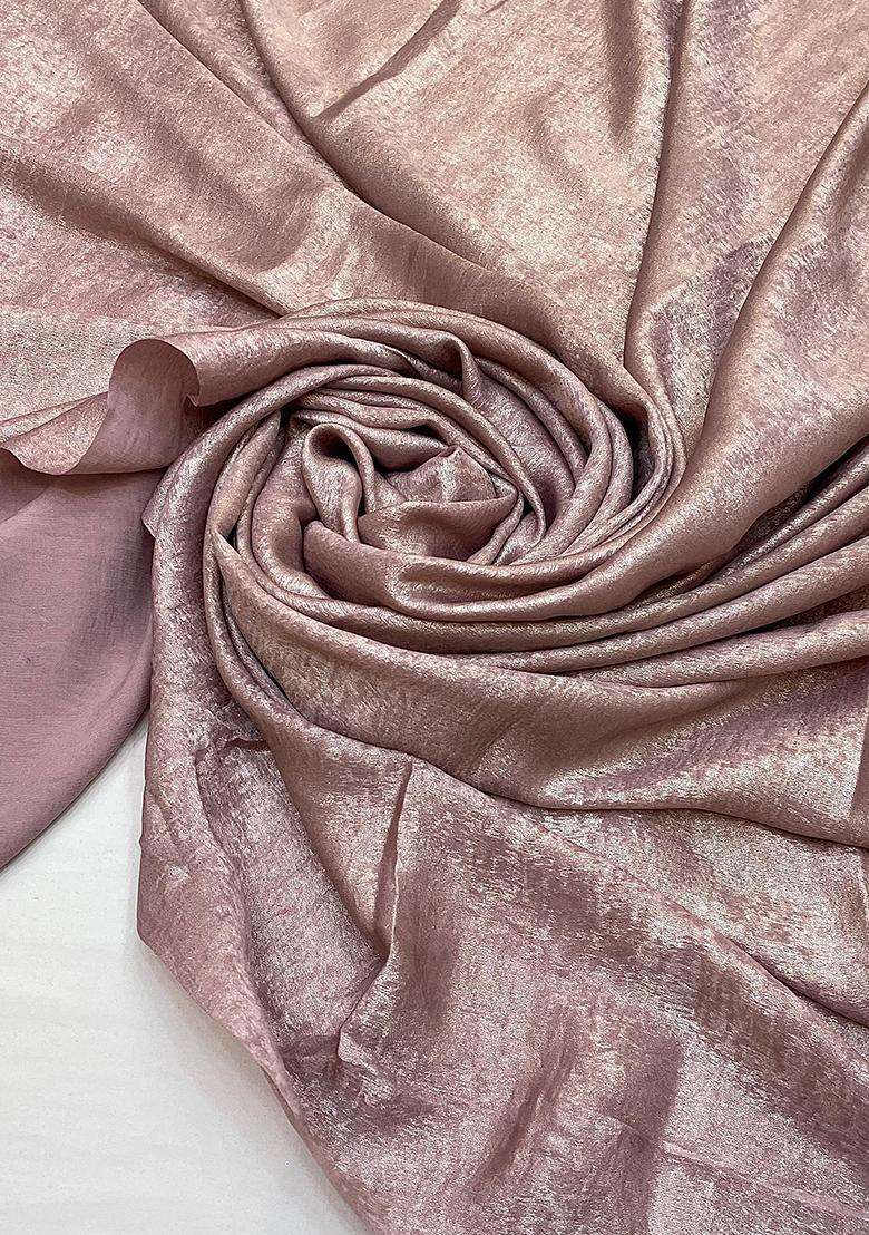 Dusty Rose Solid Crepe Kurta Set For Men - Indya