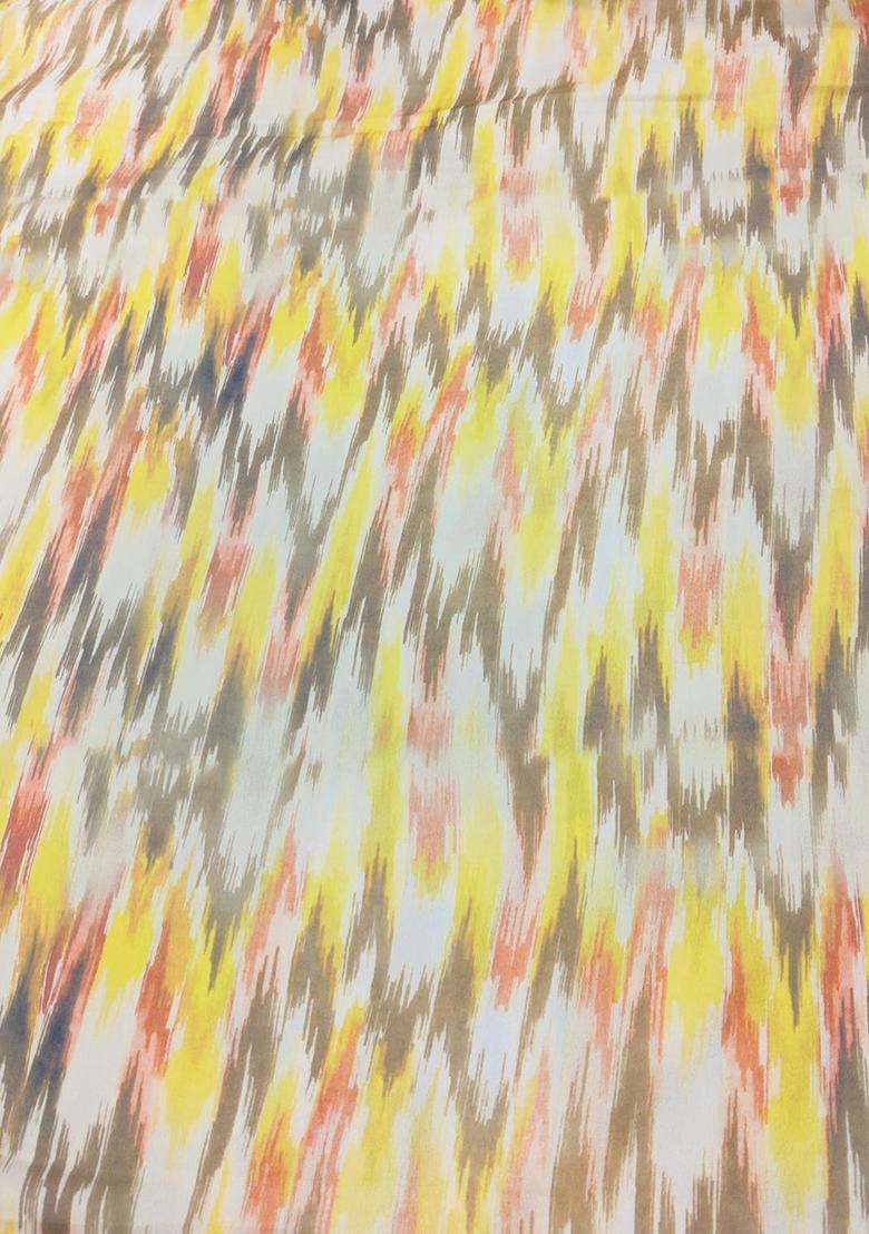Yellow Printed Crepe Kurta Set For Men - Indya
