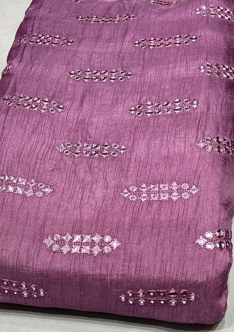 Mauve Sequin Kurta Set For Men - Indya