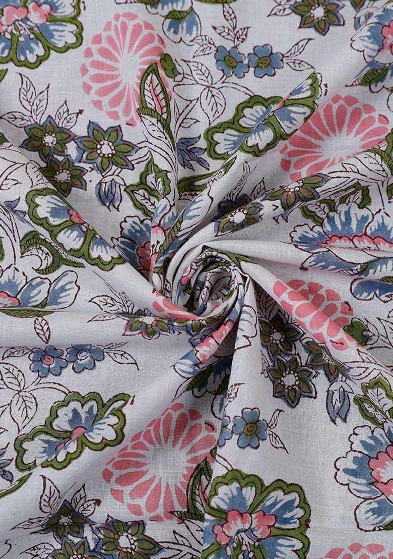 Off White Printed Cotton Kurta Set For Men - Indya