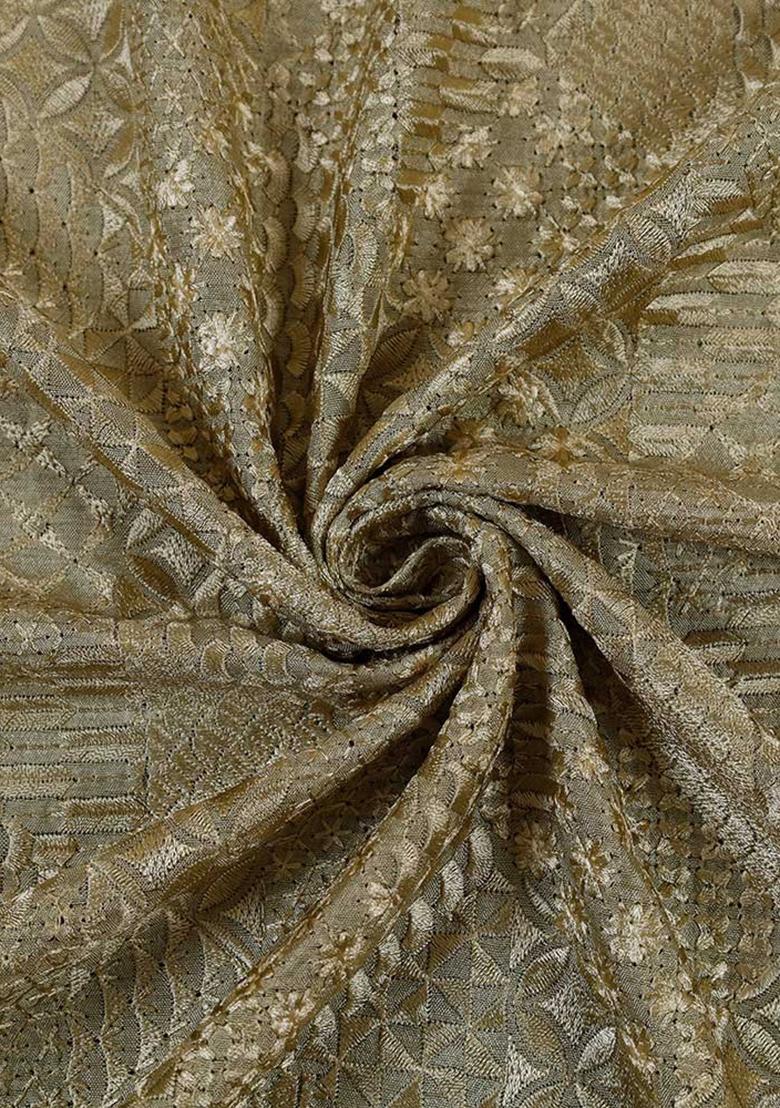 Green Embroidered Viscose Sharara Set - Indya