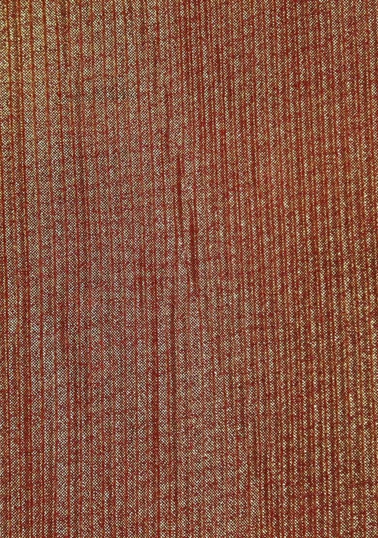 Red Beige Foil Printed Knit Pre Draped Saree Set