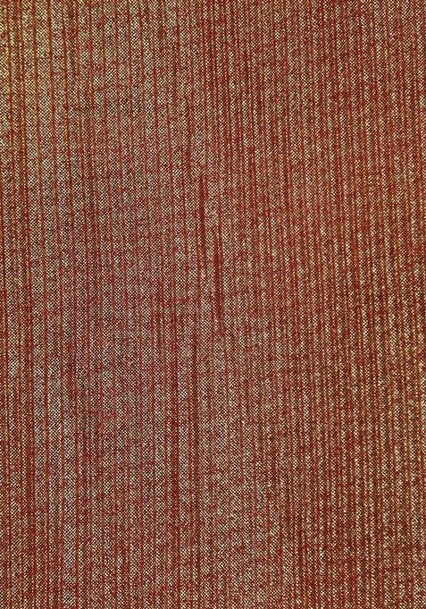 Red Beige Foil Printed Knit Pre Draped Saree Set