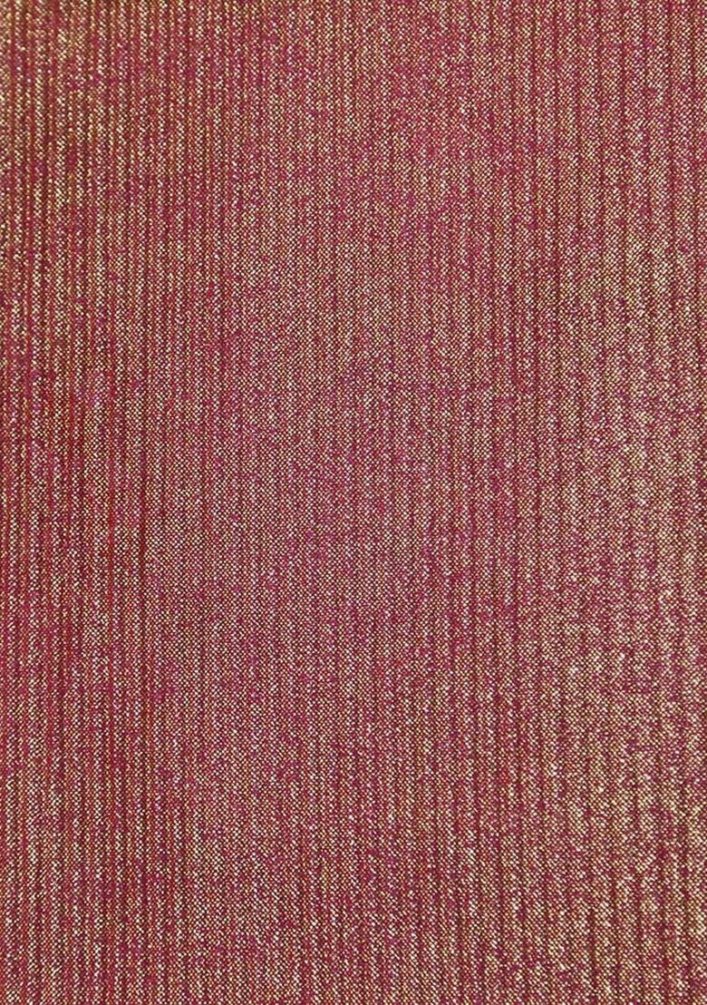 Pink Foil Printed Knit Pre Draped Saree Set