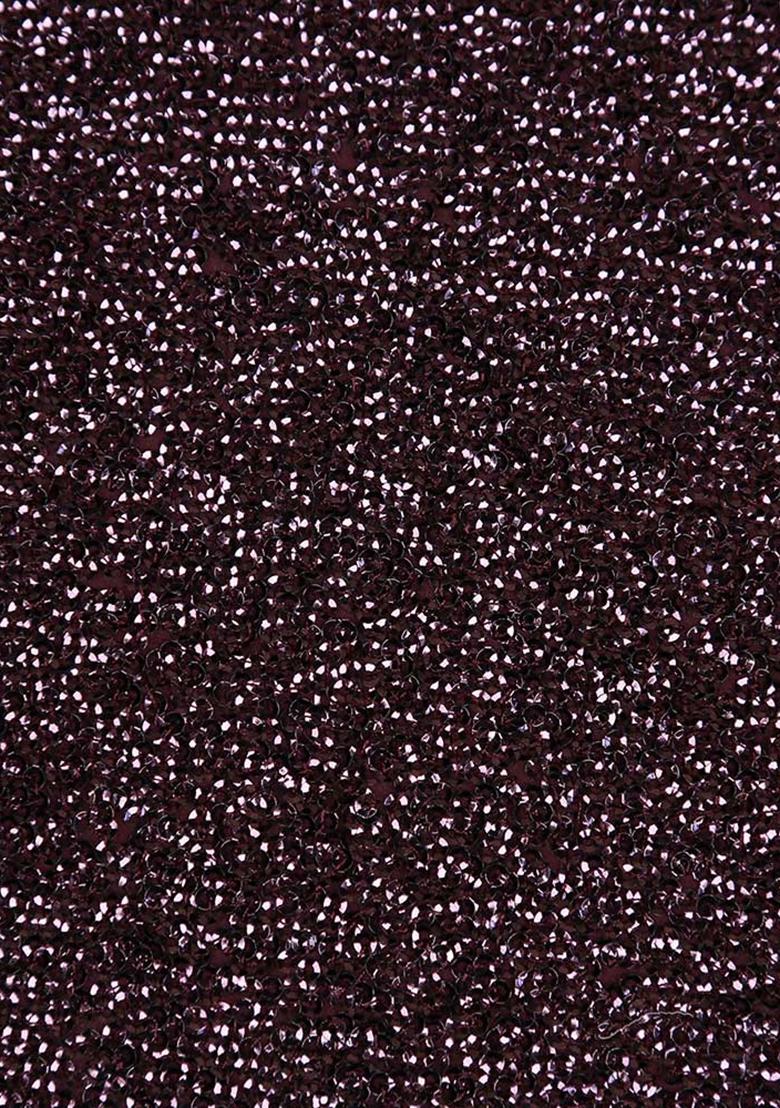 Wine Embellished Georgette Saree set - Indya