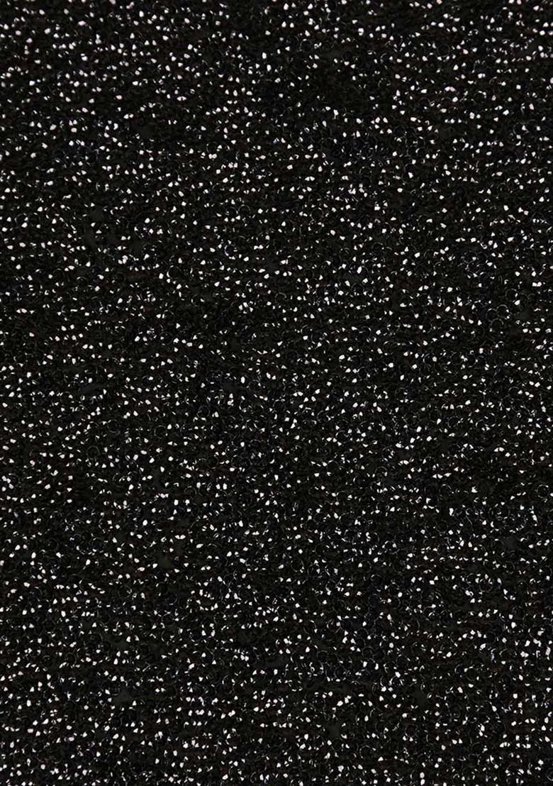 Black Embellished Georgette Saree set - Indya