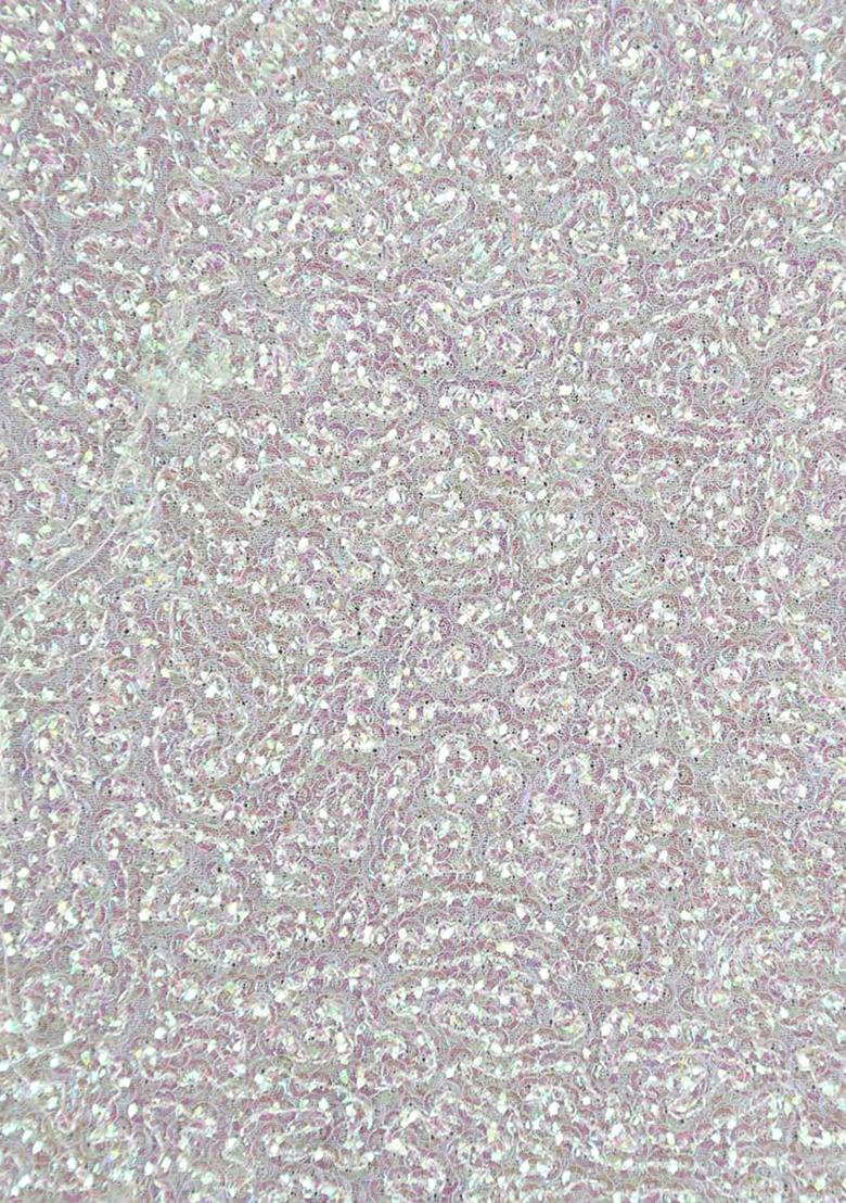 White Embellished Georgette Saree set - Indya