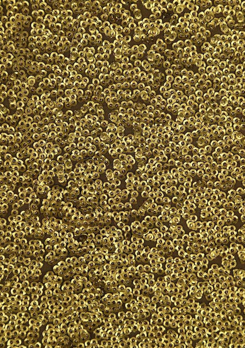 Gold Embellished Georgette Saree set - Indya