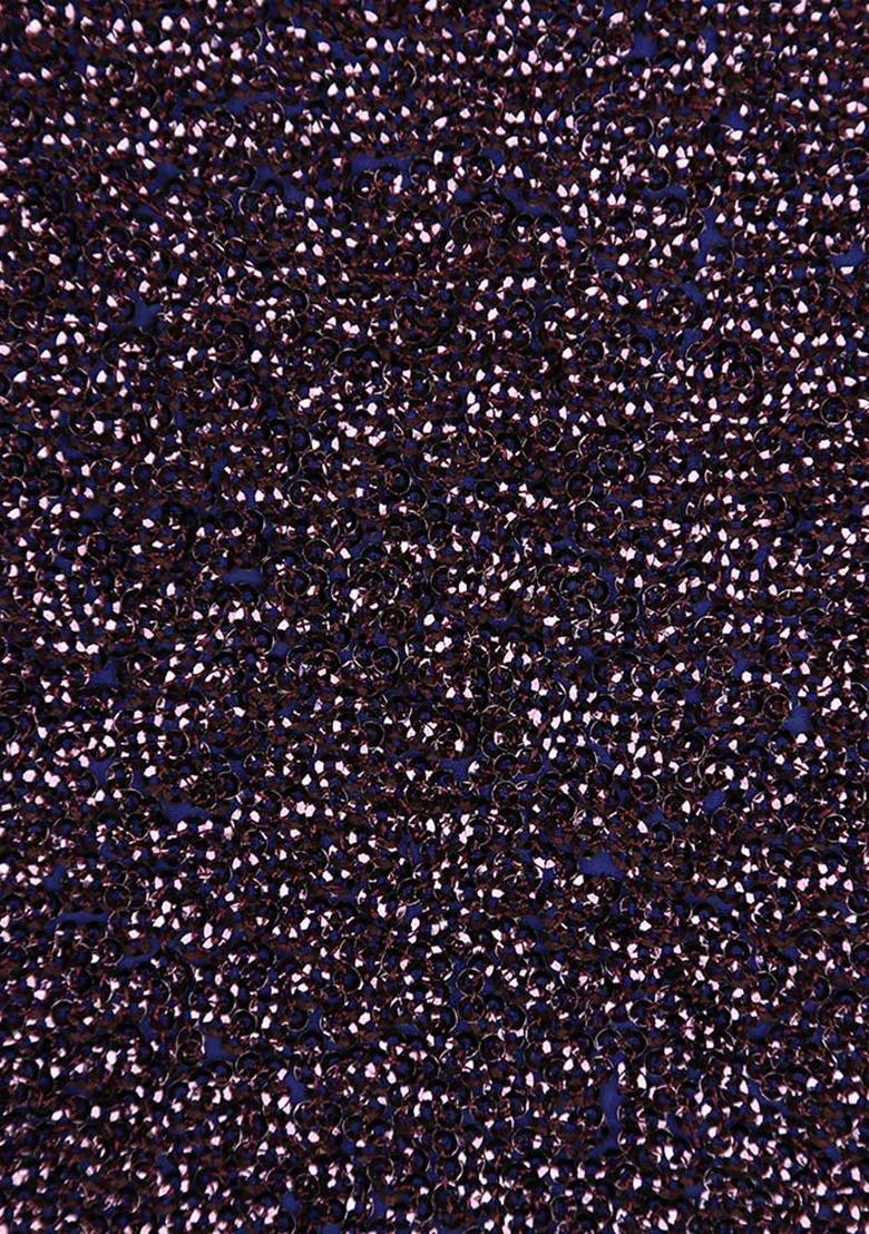 Purple Embellished Georgette Saree set - Indya