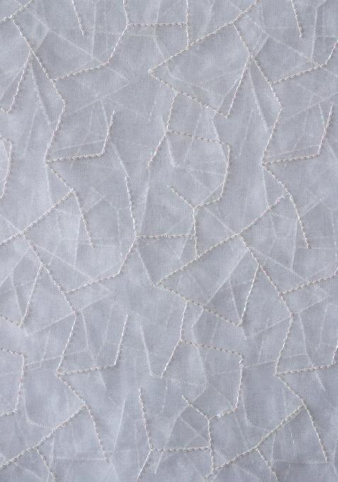 White Embellished Organza Pre Draped saree set