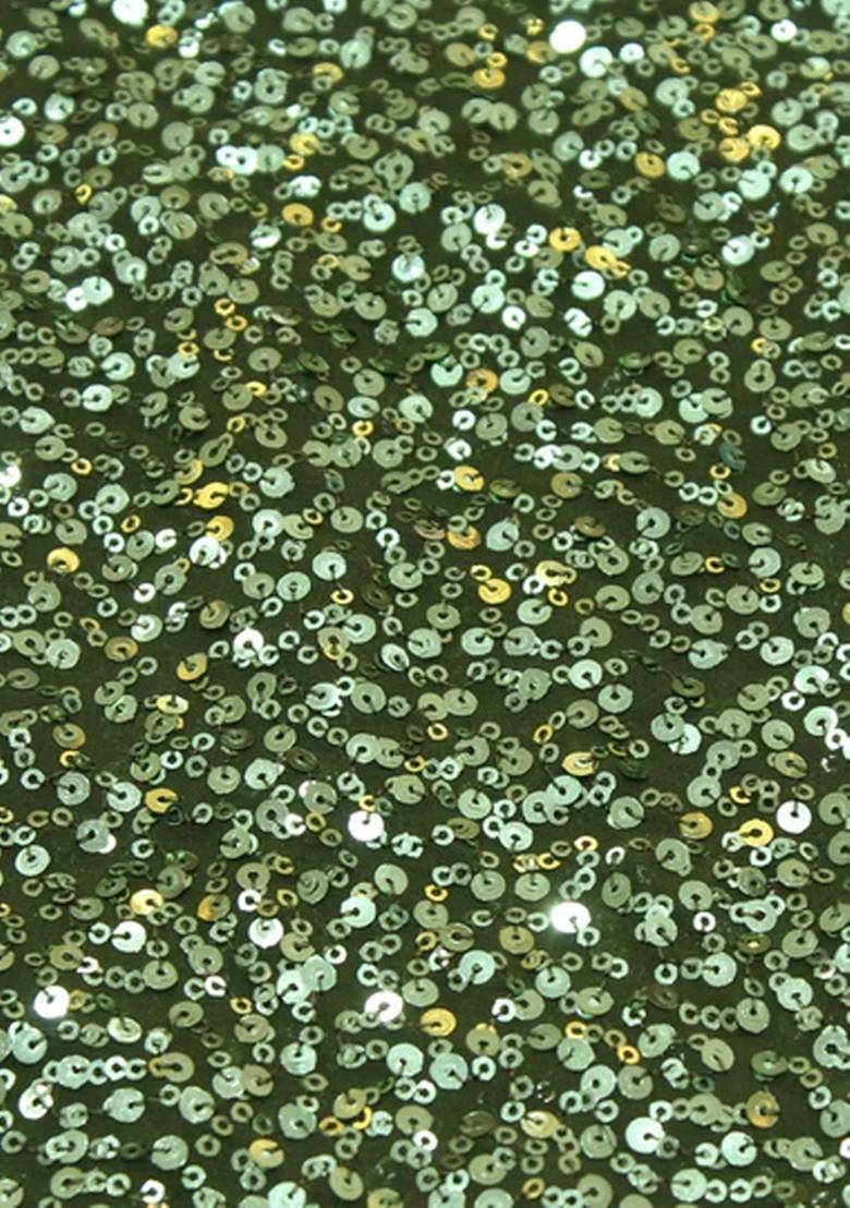 Mehendi Embroidered Georgette Pre Draped Saree Set