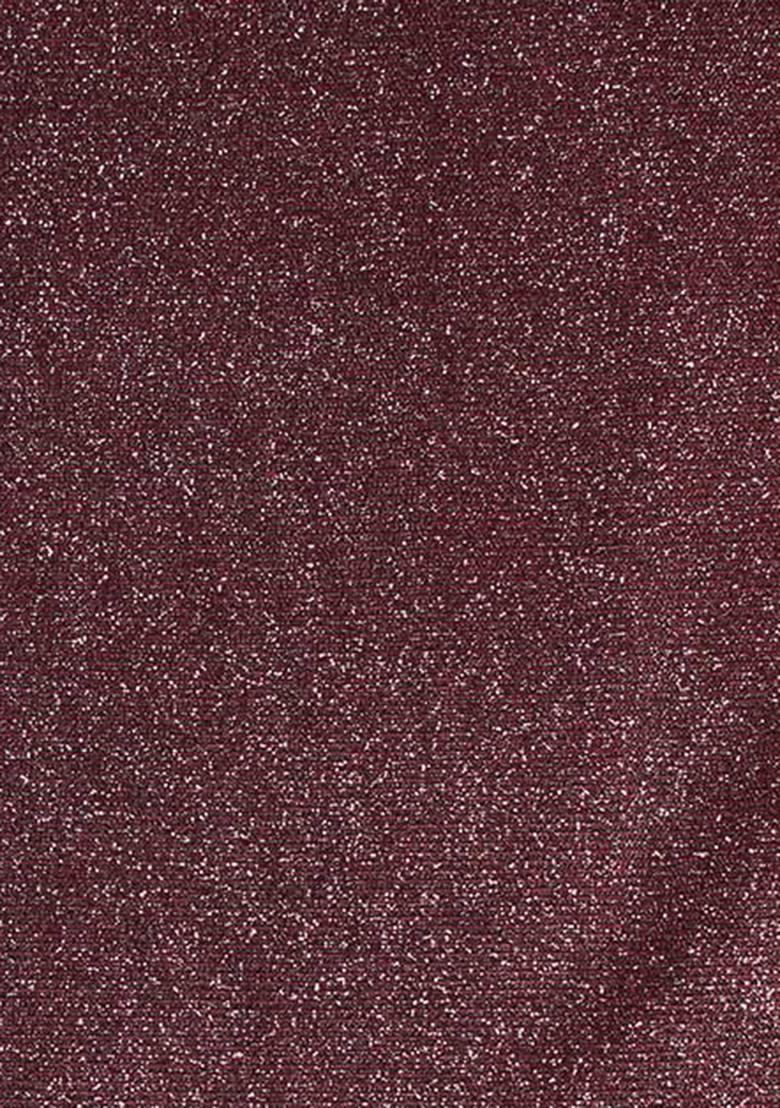 Purple Glitter Polyester Pre Draped Saree Set - Indya