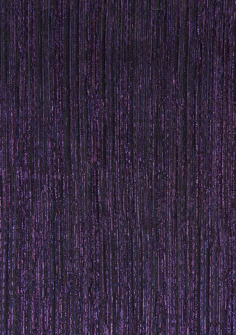 Purple Glitter Polyester Pre Draped Saree Set - Indya