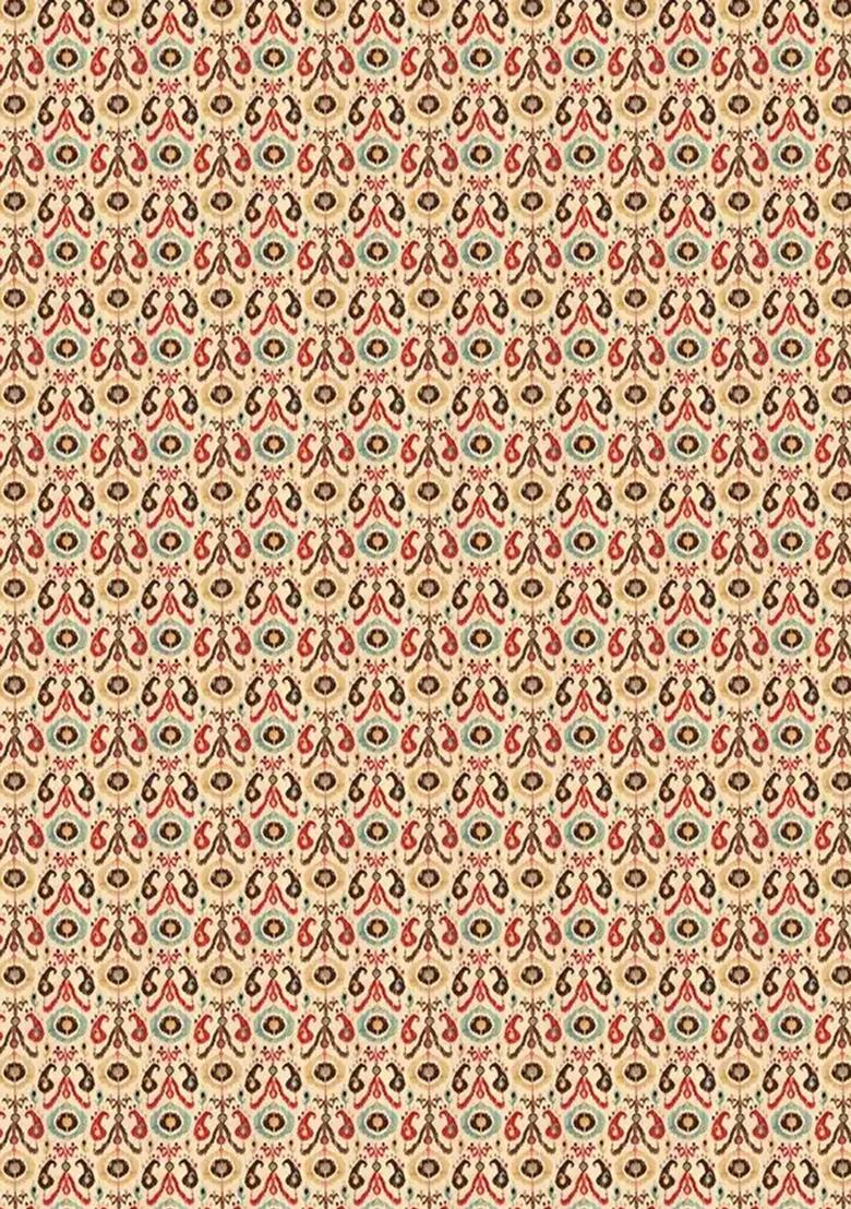 Beige Printed Chiffon Pre Draped Saree Set - Indya