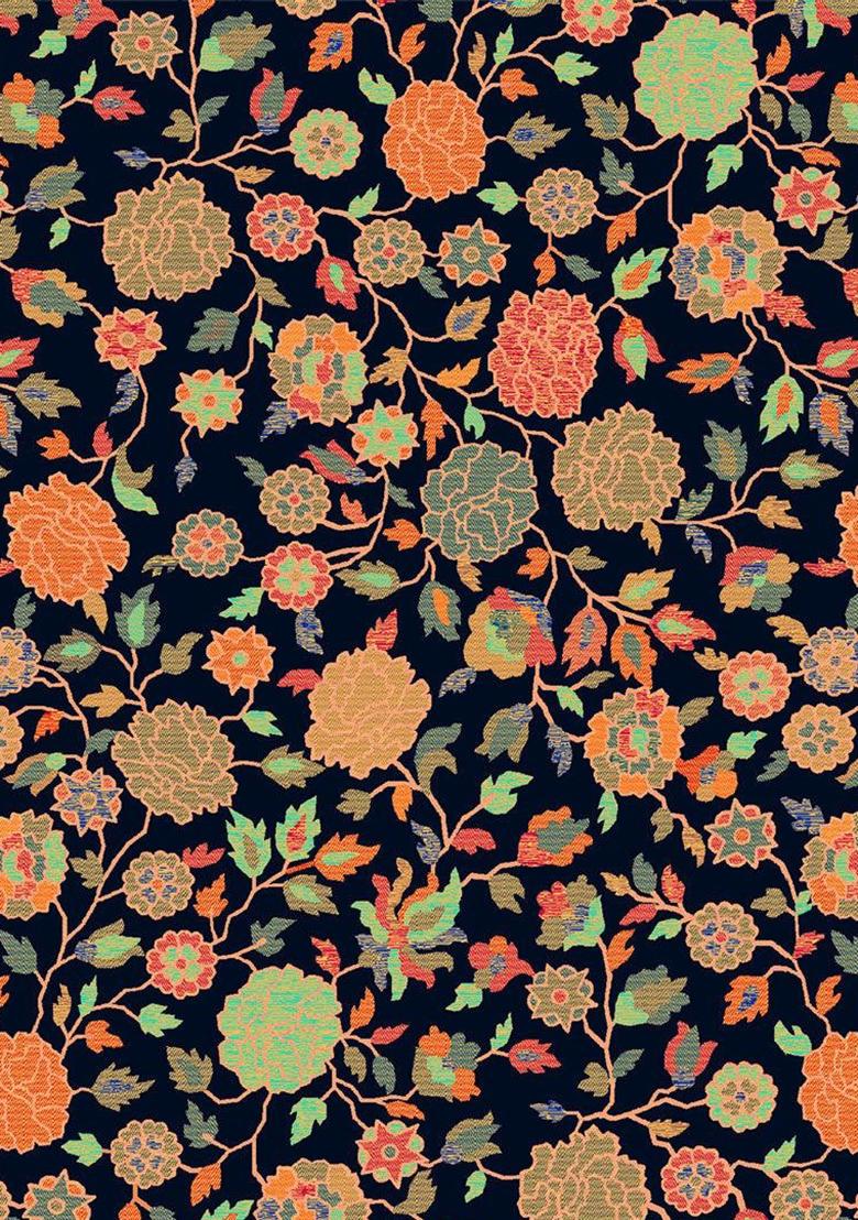 Black Printed Georgette Pre Draped Saree Set - Indya