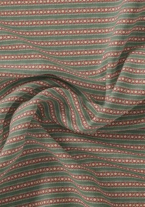 Grey Printed Pre Draped Saree Set