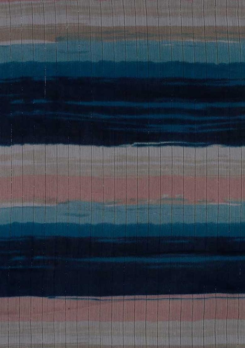 Multicolor Printed Chiffon Pre Draped Saree Set - Indya