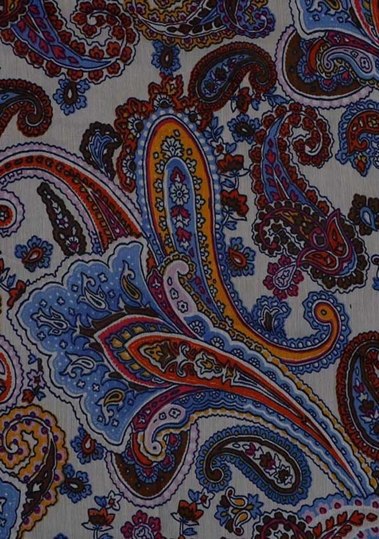 Multicolor Printed Chiffon Pre Draped Saree Set - Indya