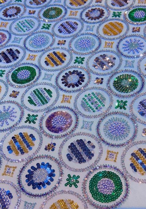 Off White Embellished Blouse With Pre Draped Saree Set