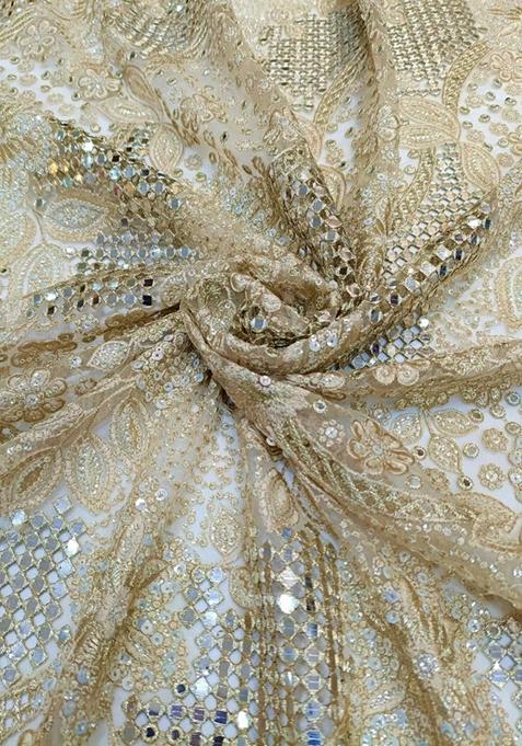 Mustard Embellished Blouse With Pre Draped Saree Set