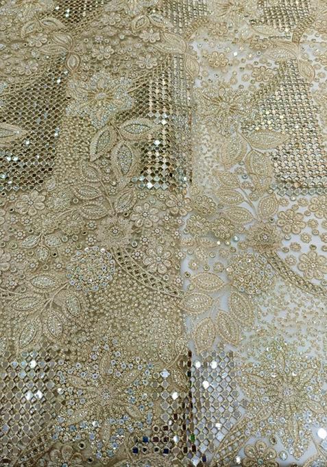 Mustard Embellished Blouse With Pre Draped Saree Set