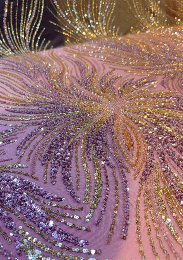 Black Embellished Blouse With Pre Draped Saree Set