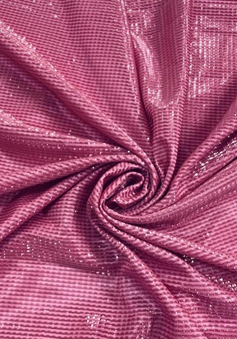 Purple Stripe Shimmer Pre Draped Saree Set