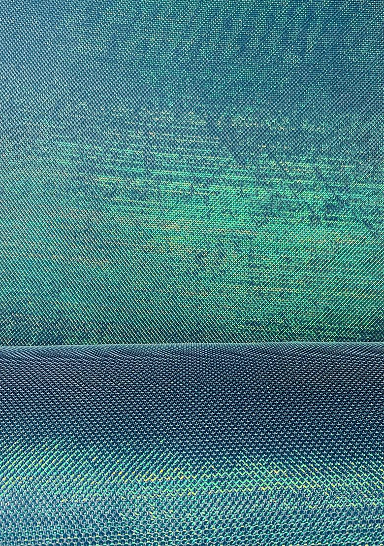 Green Foil Shimmer Pre Draped Saree Set