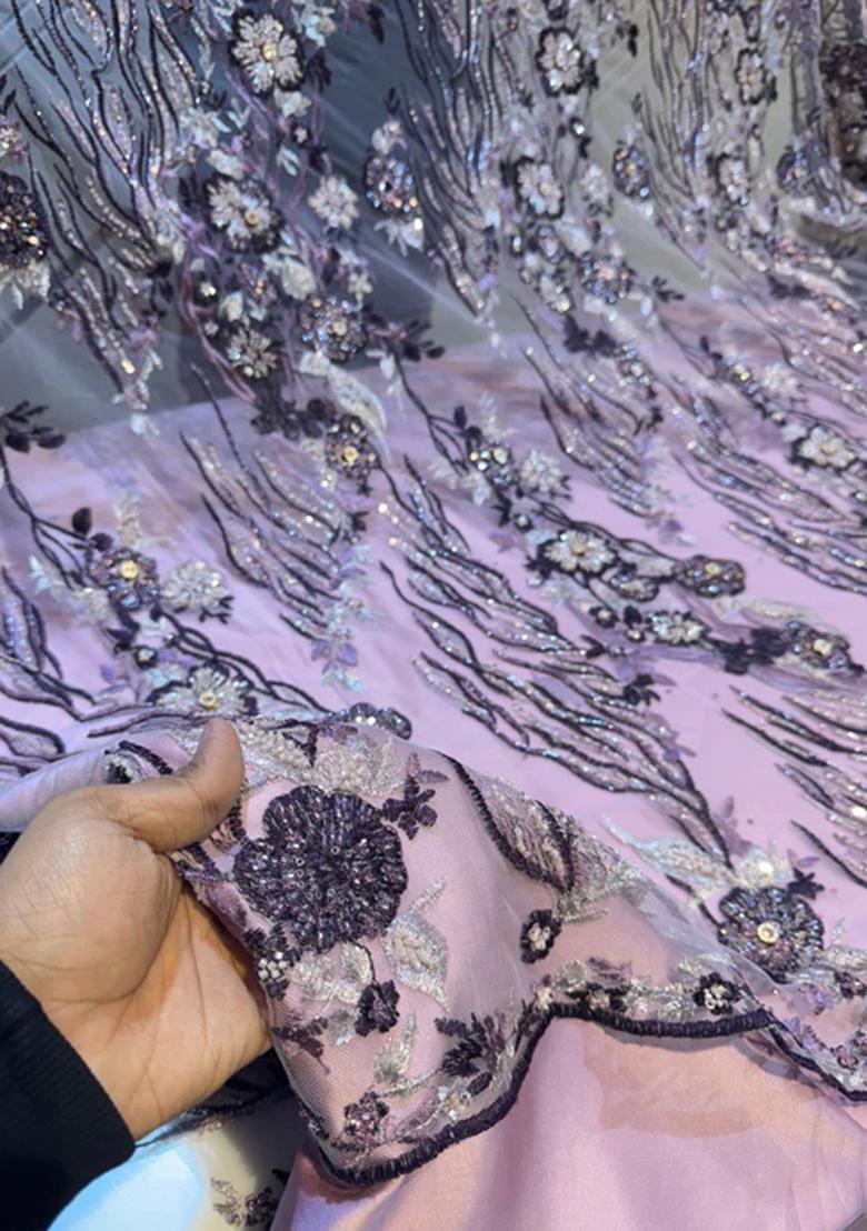 Pink Embroidered Georgette Pre Draped Saree Set - Indya