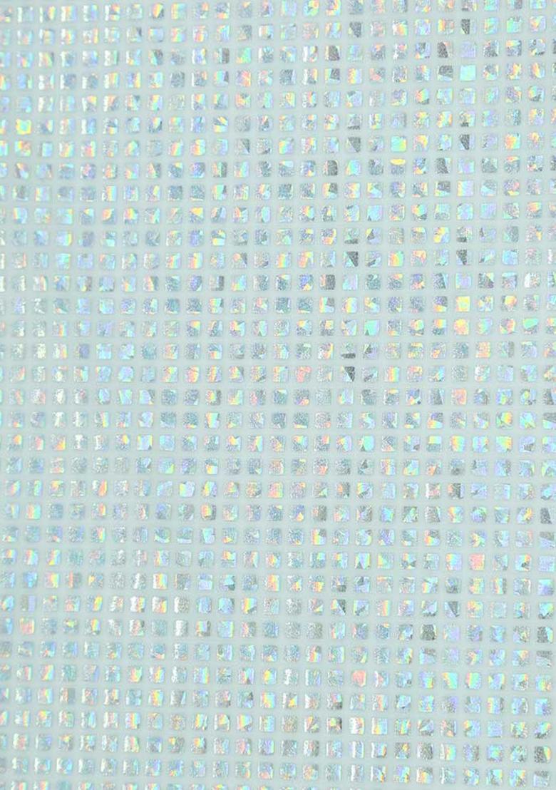 Blue Rainbow Sequin Embellished Lurex Knit Pre Draped Saree Set - Indya