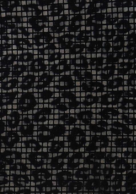 Black Sequin Embellished Lurex Knit Pre Draped Saree Set