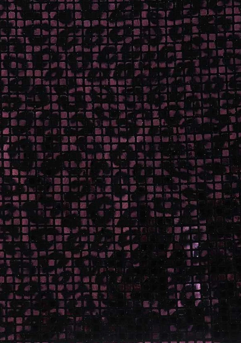 Purple Sequin Embellished Lurex Knit Pre Draped Saree Set - Indya