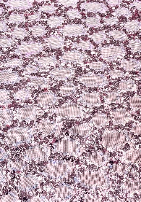 Light Pink Sequin Embellished Blouse Georgette Pre Draped Saree Set