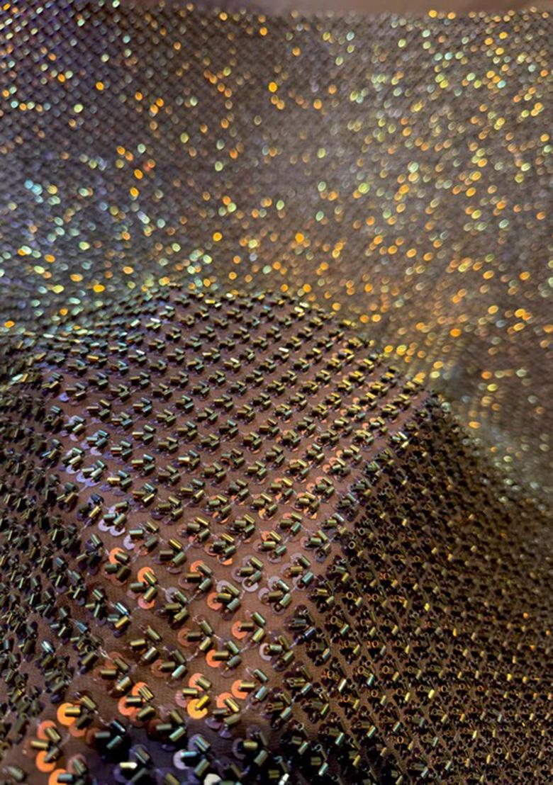 Deep Brown Georgette Embellished Blouse Pre Draped Saree Set