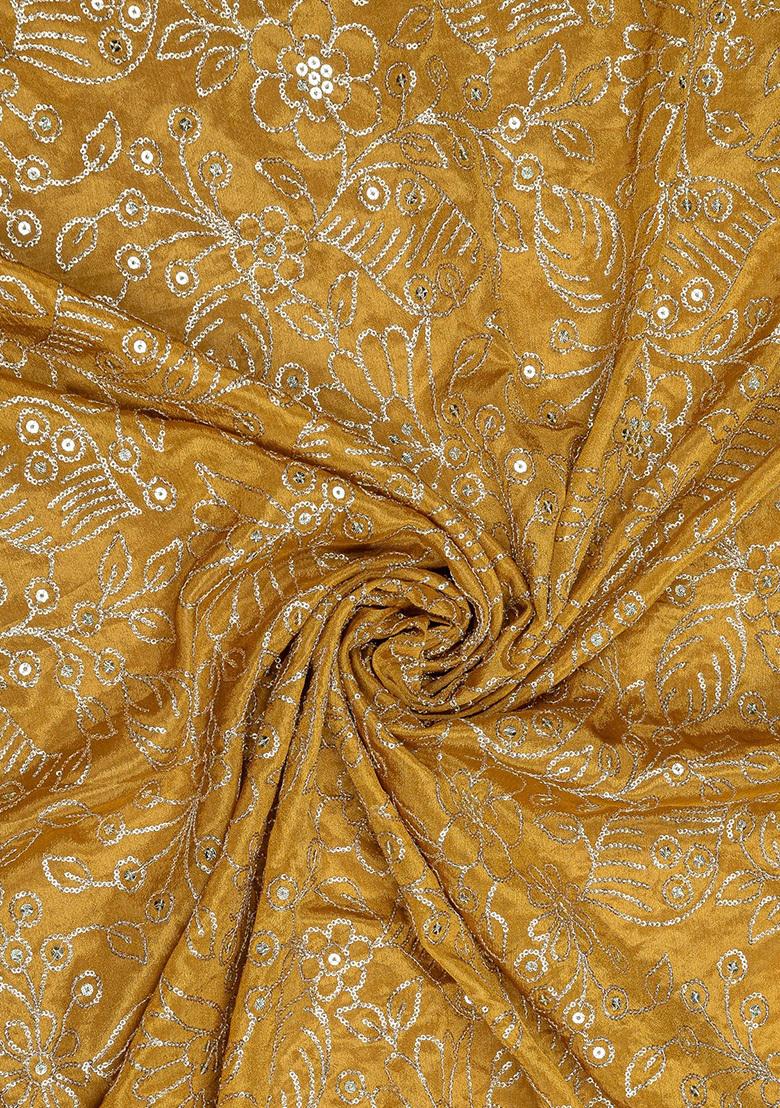 Mustard Yellow Georgette Printed Blouse Pre Draped Saree Set