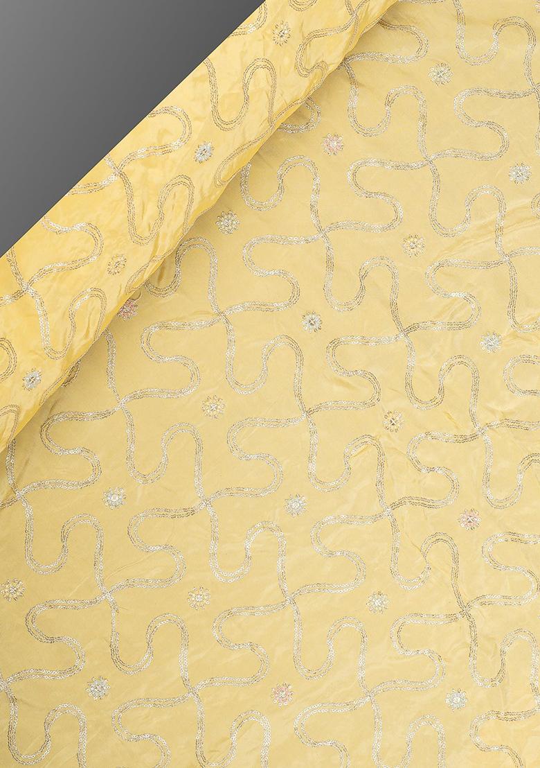 Yellow Georgette Printed Pre Draped Saree Set - Indya