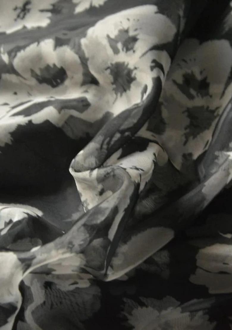 Black Sequin Embroidered Organza Pre Draped Saree Set - Indya