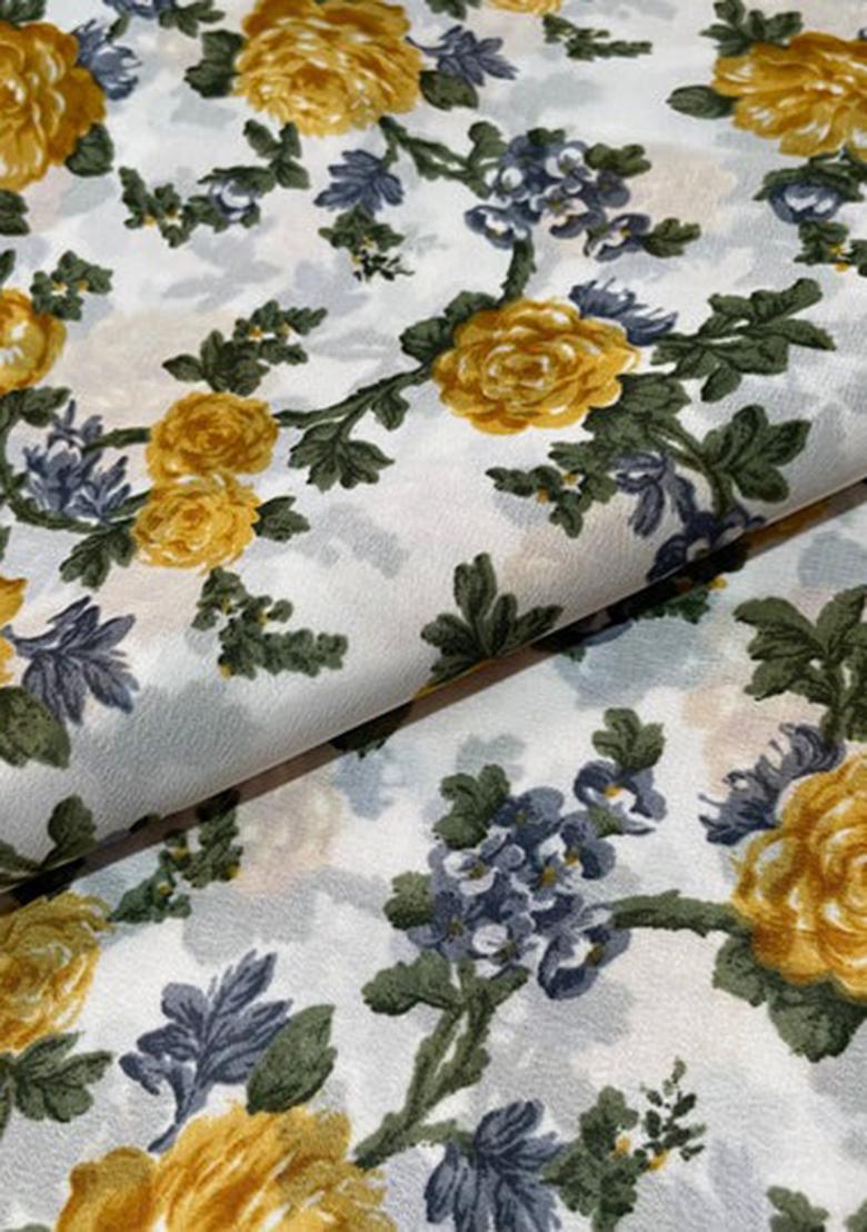 Yellow And White Sequin Embroidered Georgette Pre Draped Saree Set - Indya