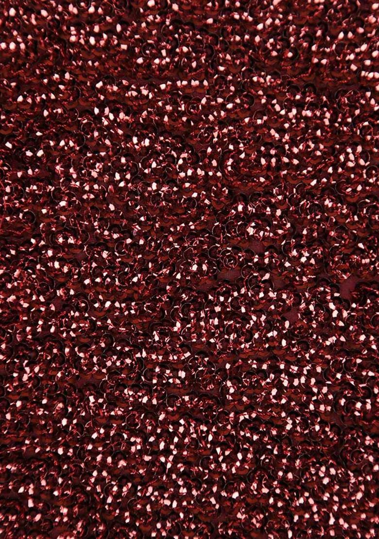 Maroon Sequin Blouse Georgette Pre Draped Saree Set